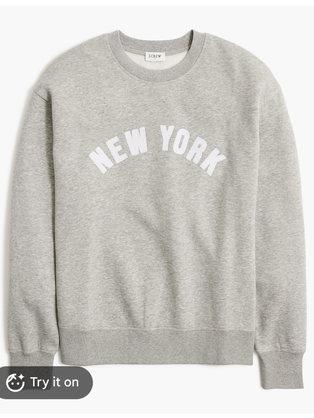 J. Crew Gray 'New York' Crewneck Sweatshirt